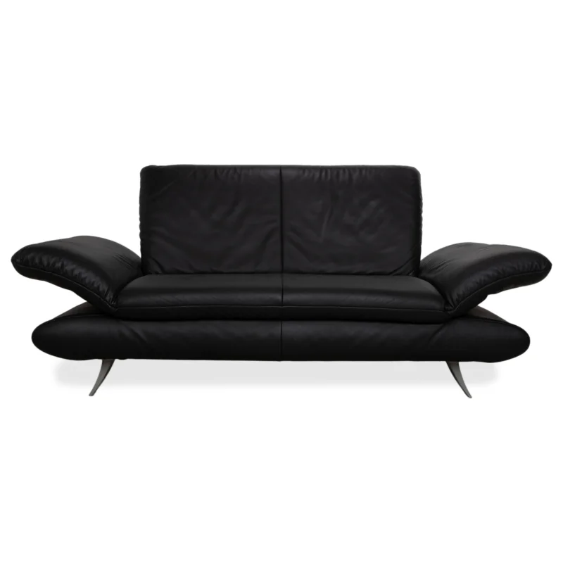 Koinor Rossini Zweisitzer Leder Sofa Schwarz Couch manuelle Funktion