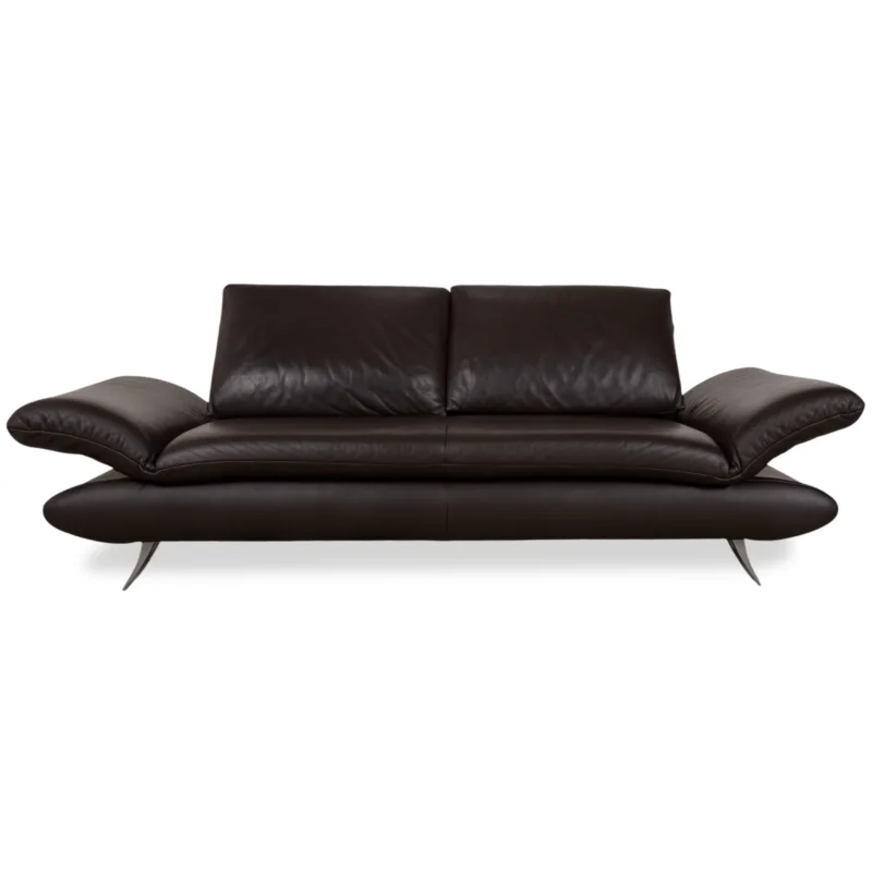 Koinor Velluti Leder Dreisitzer Braun Mokka manuelle Funktion Sofa Couch
