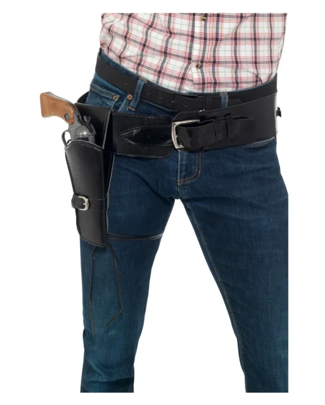 Schwarzes Kunstleder Pistolen Holster