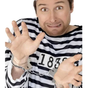 Silberne Polizei Handschellen fĂĽr Fasching & Mottofeiern
