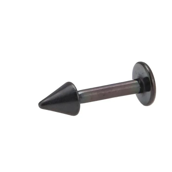Labret Piercing 9 mm Edelstahl schwarz Cone Spitze - chic - net.de