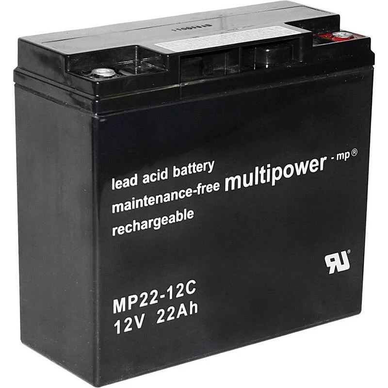 Multipower Bleiakku PB-12-22-M5 12V 22Ah AGM Akku Zyklenfest Blei-Vlies M6 - 4042883154131