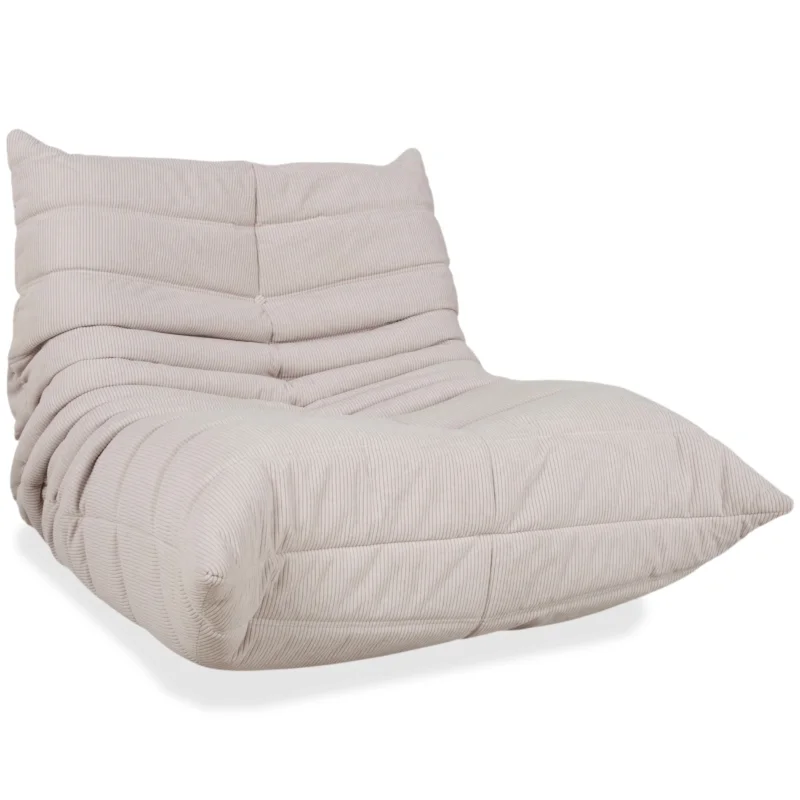 Ligne Roset Togo Sessel Cord Feincord Stoff Creme Grau Beige Neubezug