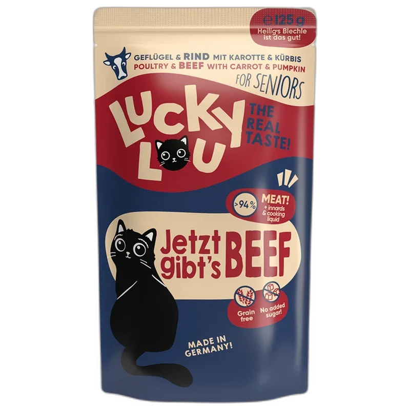 Lucky Lou PB Lifestage Senior GeflĂĽgel + Rind 125 g