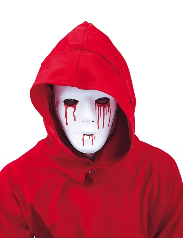 Masque larmes ensanglantées pour homme blanc et rouge