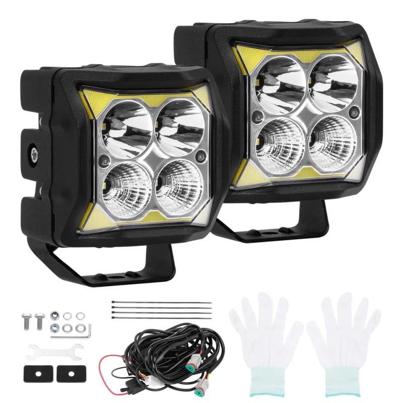 Neu 110W LED Arbeitsscheinwerfer 11040LM 4 Spot Flood IP68 for Offroad ATV Boot