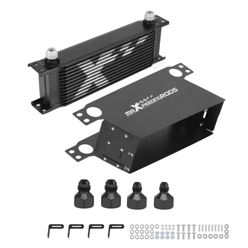 Neu 13-Reihen Universal Ölkühler Kit Aluminium AN-10 Transmission Oil Cooler Adapter