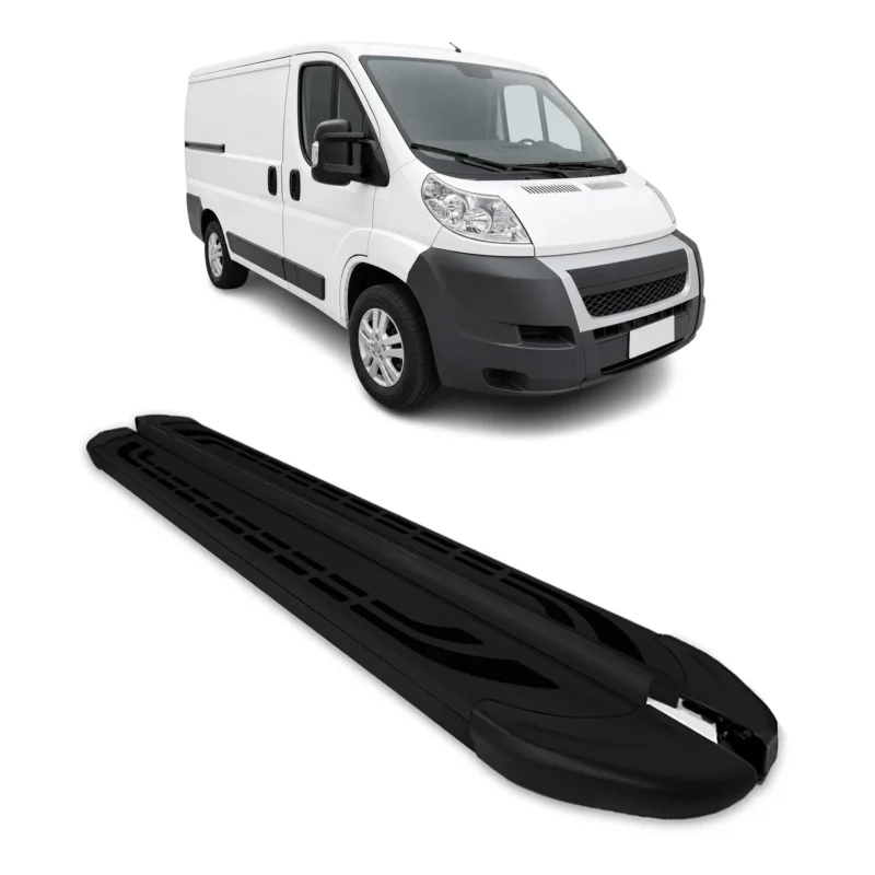 Trittbretter Seitenschweller Seitenbretter für Fiat Ducato 2006-2026 L1 Schwarz