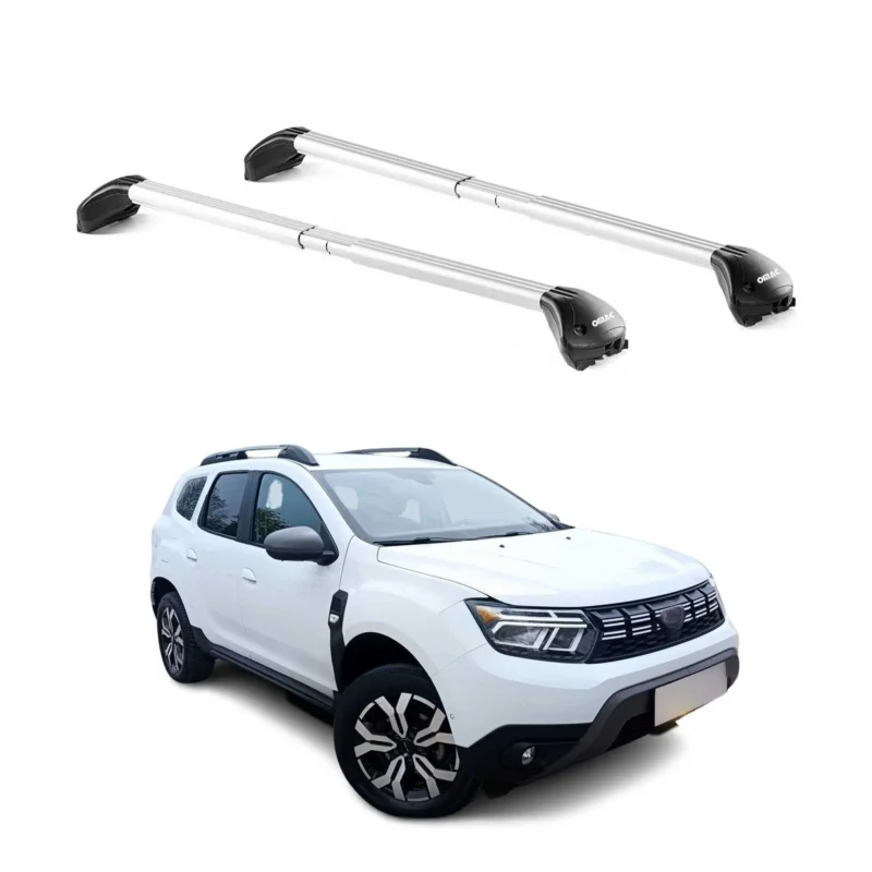 Dachträger Grundtäger für Dacia Duster mk3 2024-2026 100kg Alu Silber 2 tlg ABE