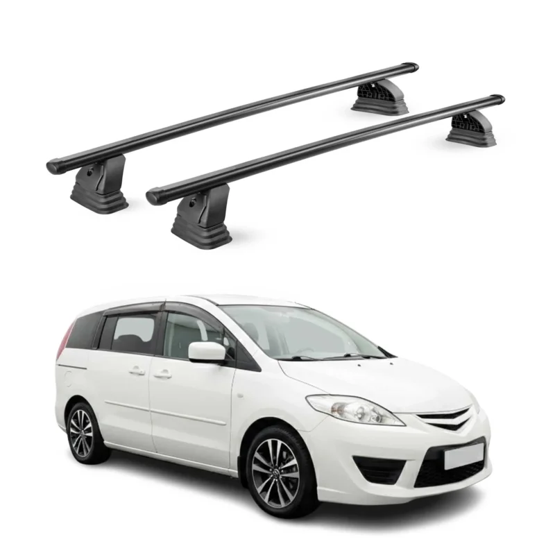 Stahl Dachträger für Mazda 5 2005-2015 TÜV Abschließbar 75 kg 2tlg Schwarz