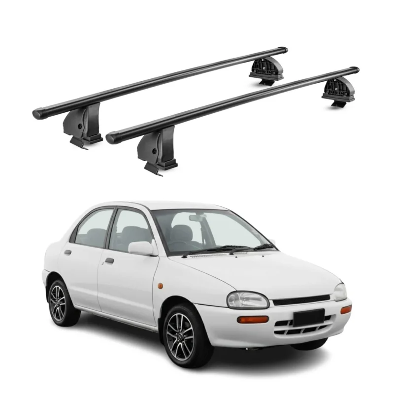 Stahl Dachträger für Mazda 121 1996-2002 5Tür TÜV Abschließbar 2tlg Schwarz