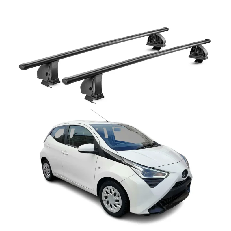 Stahl Dachträger für Toyota Aygo II 2014-2022 TÜV Abschließbar 2tlg Schwarz