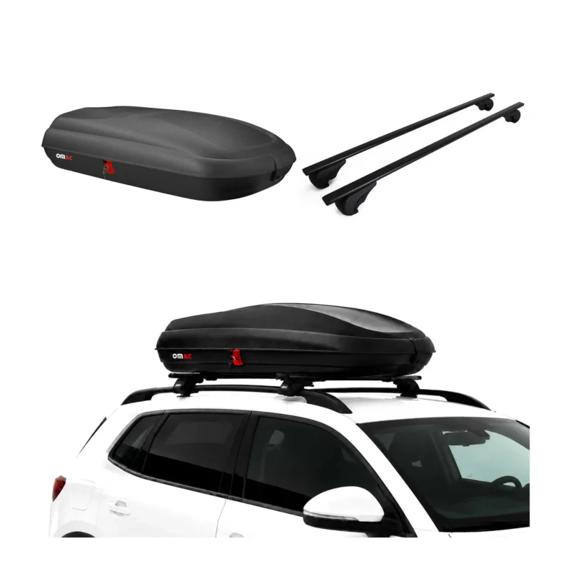 Carbonlook Dachbox 320L + Dachträger Seat Ateca 2016-2026 Schwarz Abschließbar