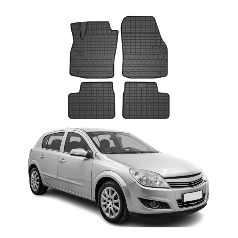 OMAC Gummi Fußmatten für Opel Astra H 2004-2014 Automatten Gummi Schwarz 4tlg