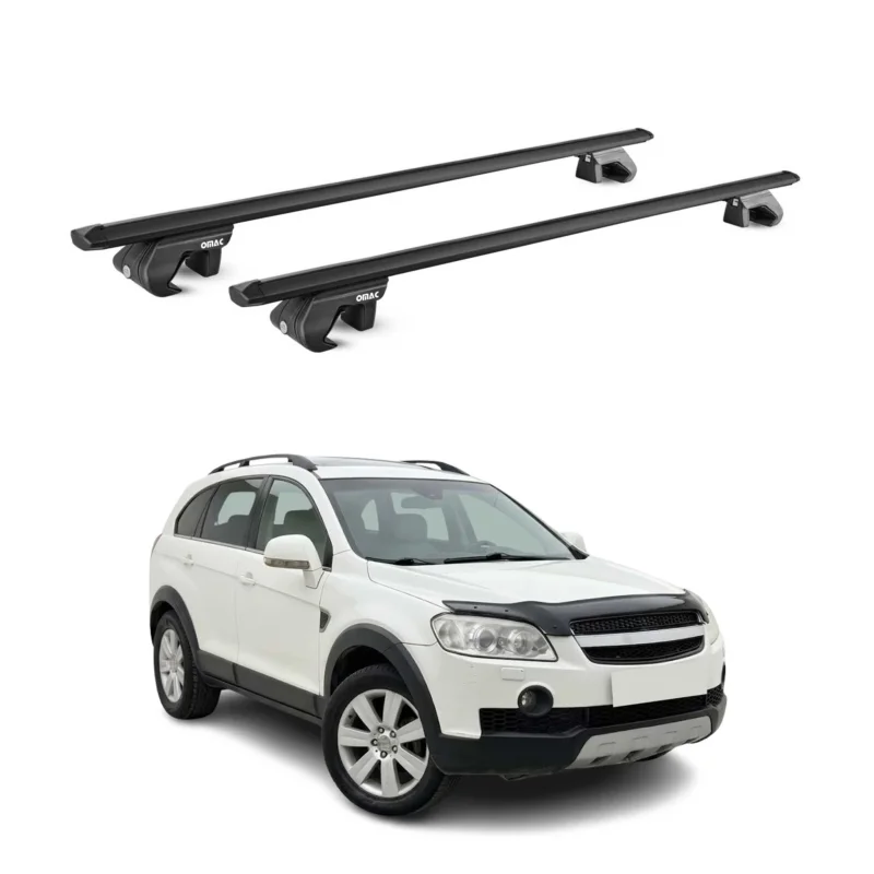 Dachträger Grundtäger für Chevrolet Captiva 2006-2016 90kg Aluminium Schwarz ABE