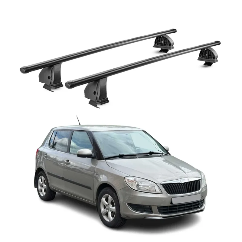 Stahl Dachträger für Skoda Fabia II 2007-2014 TÜV Abschließbar 2tlg Schwarz