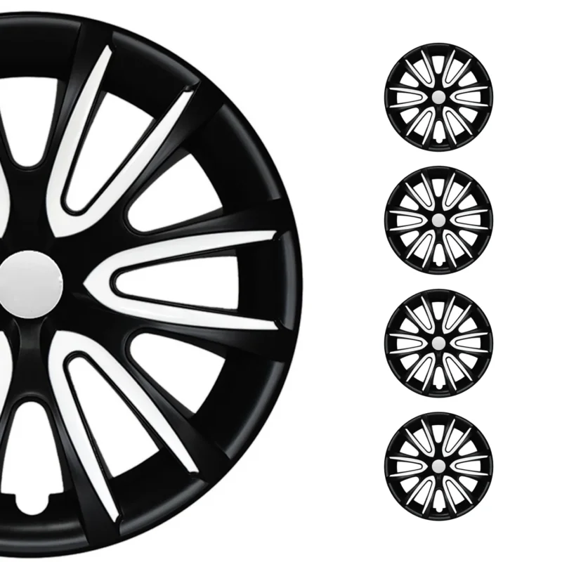 4x Radblenden Radkappen Radzierblende für 16" Zoll Stahlfelgen Matt Schwarz weiß