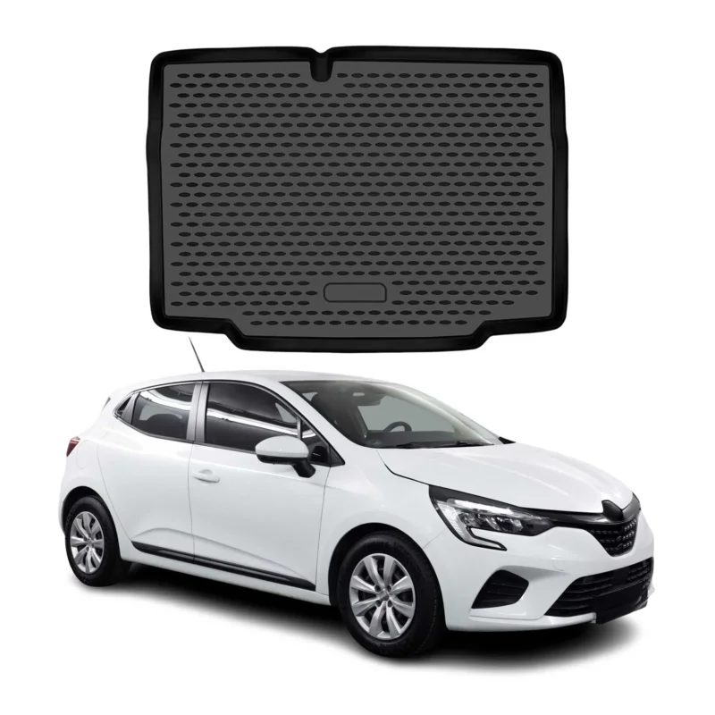 Kofferraummatte Laderaumwanne für Renault Clio V 2019-2025 TPE Schwarz 1 tlg