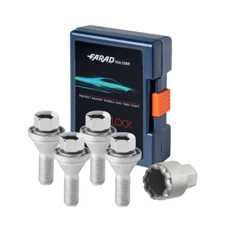 Radschloss Satz Radschrauben für Fiat Nuova 500 / 500E 2020-2026 Silber M12X1,25