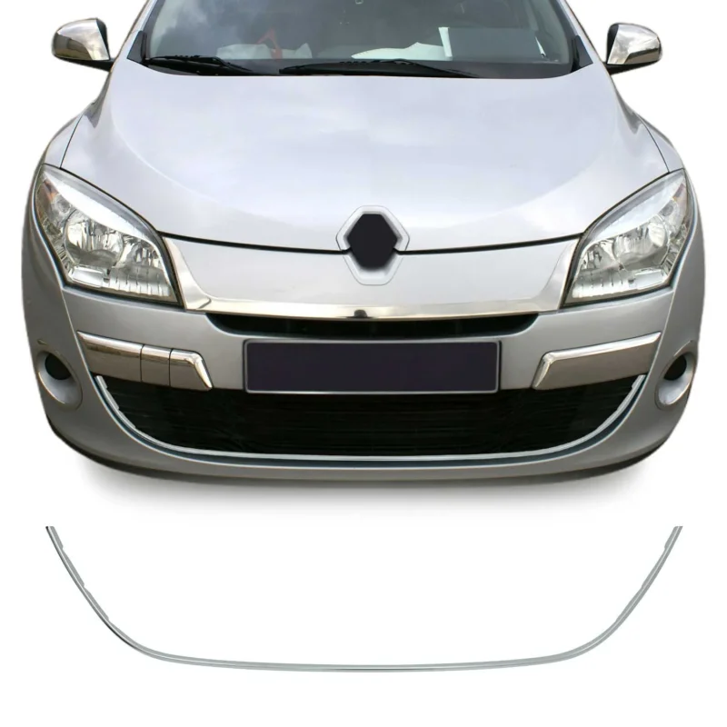 Kühlergrill Leisten Grillleisten für Renault Megane 2012-2015 Edelstahl Chrom