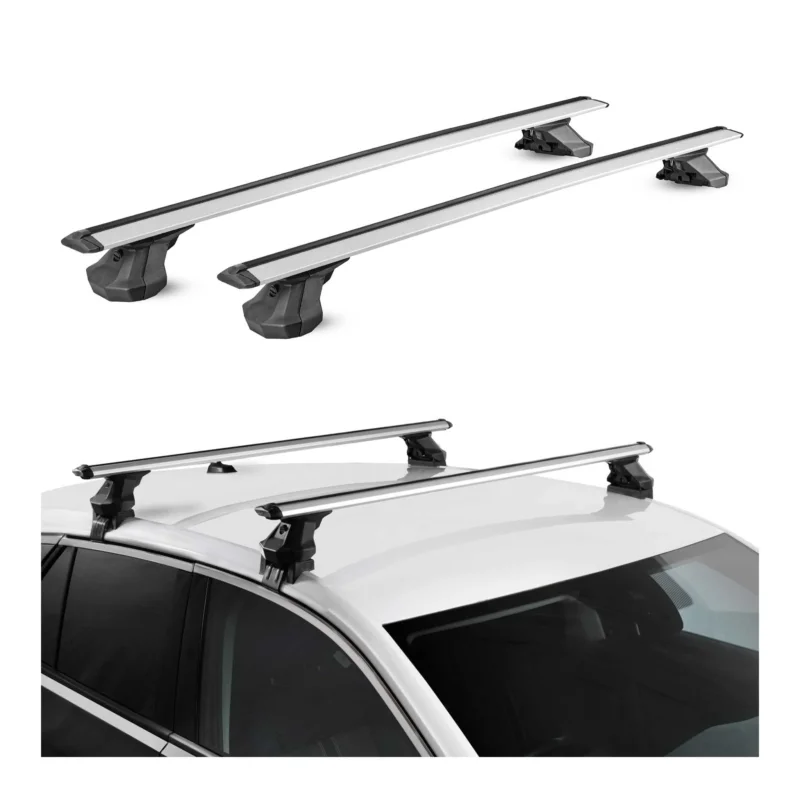 Dachträger für Toyota Yaris (XP90) 2005-2011 Aluminium 2 Stück 75 kg TÜV Silber