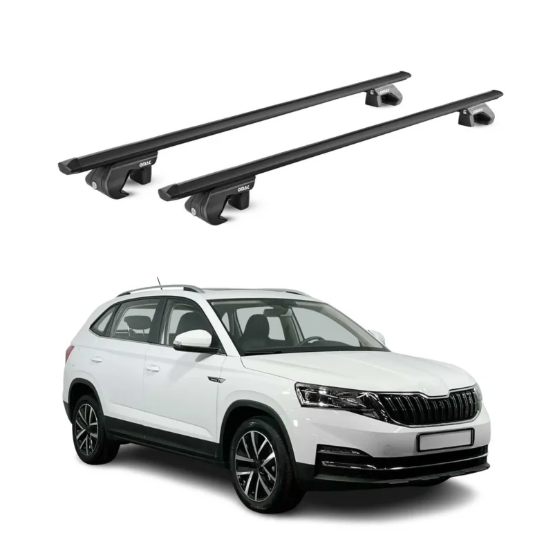 Dachträger Grundtäger für Skoda Kamiq 2019-2026 90kg Aluminium Schwarz 2 tlg ABE