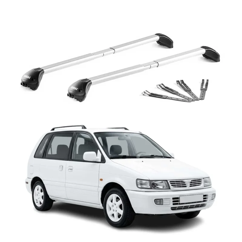 Dachträger Grundtäger für Mitsubishi Space Runner 1991-98 100kg Alu Grau 2x ABE