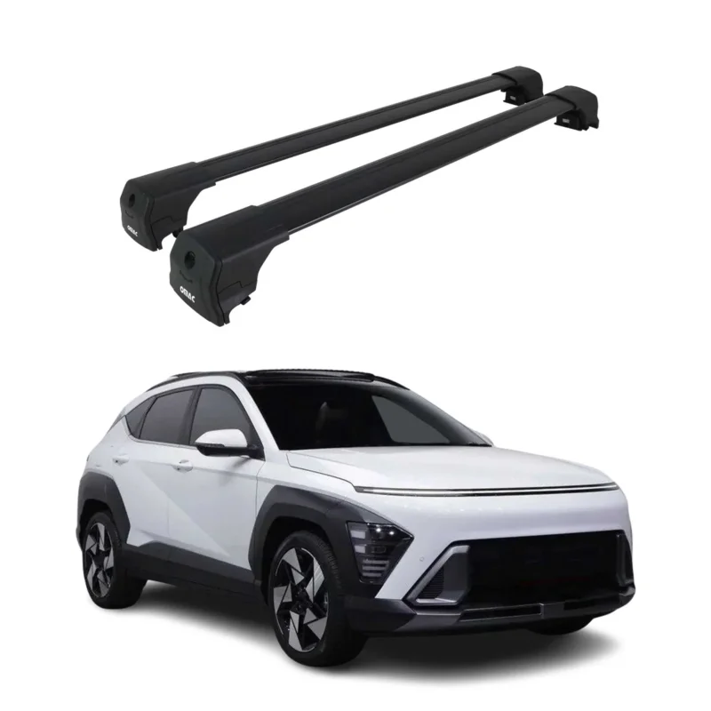Dachträger Grundtäger für Hyundai Kona 2 2024-2026 75kg Aluminium Schwarz 2 tlg