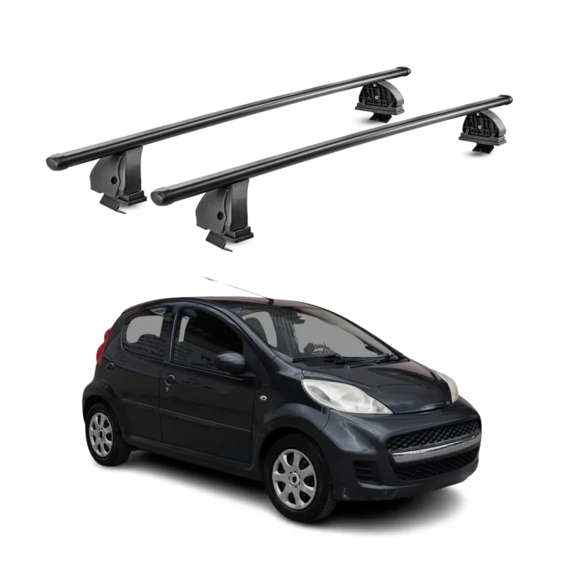 Stahl Dachträger für Peugeot 107 2005-2014 5Tür TÜV Abschließbar 2tlg Schwarz