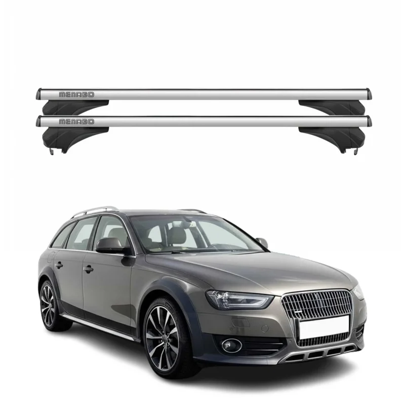 Menabo Dachträger Grundtäger für Audi A4 B8 Allroad 2007-2015 Alu Silber 2 tlg