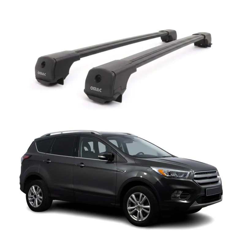 Dachträger Grundträger für Ford Kuga II 2012-2019 Aluminium 75kg Schwarz 2tlg