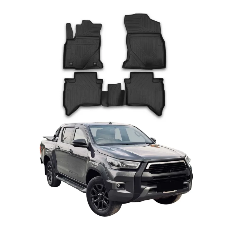OMAC Gummimatten Fußmatten für Toyota Hilux 2015-2026 TPE Automatten Schwarz 4x