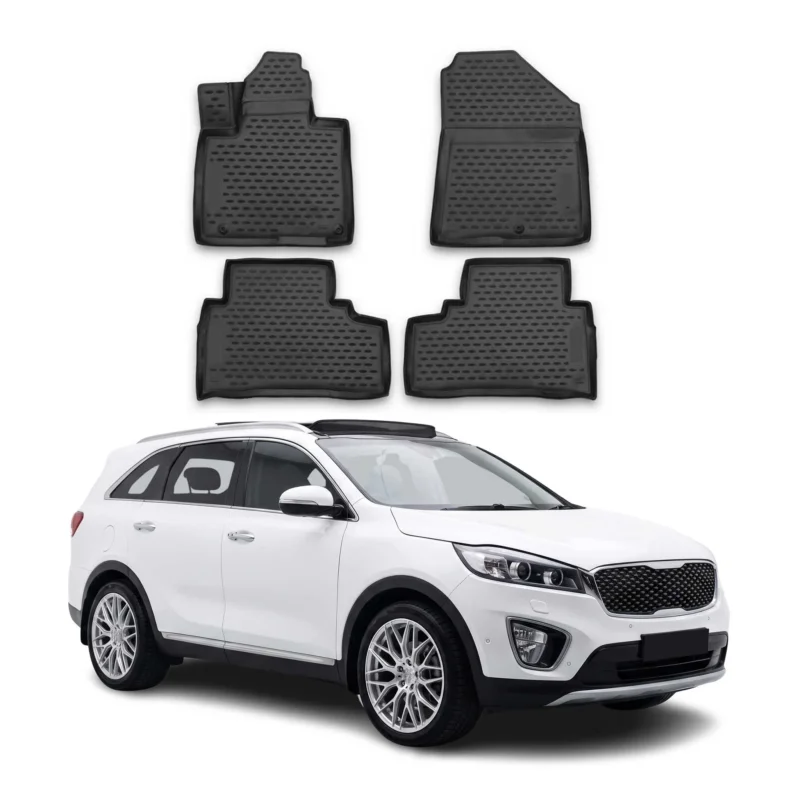 OMAC Gummimatten Fußmatten für Kia Sorento 2015-2020 TPE Automatten Schwarz 4x
