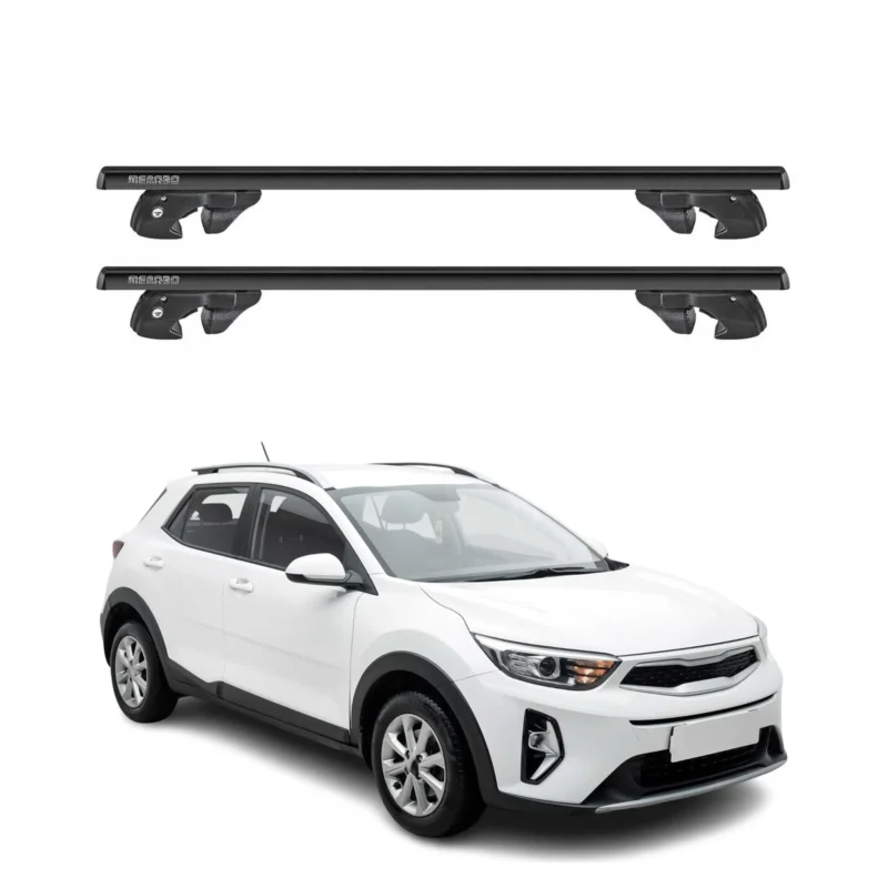 Dachträger Grundtäger für Kia Stonic 2017-2026 Aluminium 90kg TÜV Schwarz 2tlg