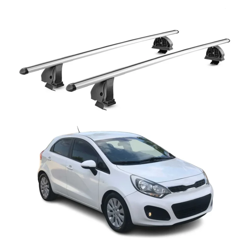 Alu Dachträger für Kia Rio III Schrägheck 2011-2017 5Tür TÜV T-Nut 2tlg Silber