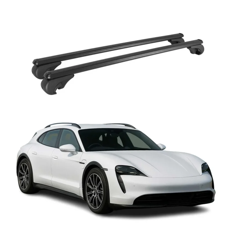 Dachträger für Porsche Taycan Cross Turismo 2021-2026 TÜV Aluminium Schwarz 2tlg