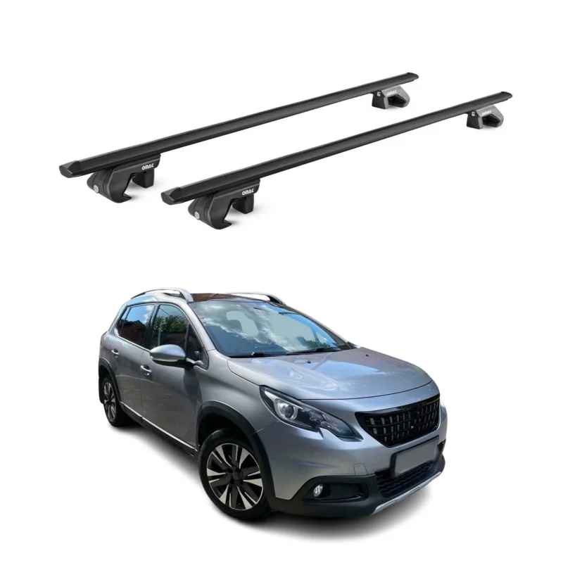 Dachträger Grundtäger für Peugeot 2008 2013-2019 90kg Alu Schwarz 2 tlg ABE