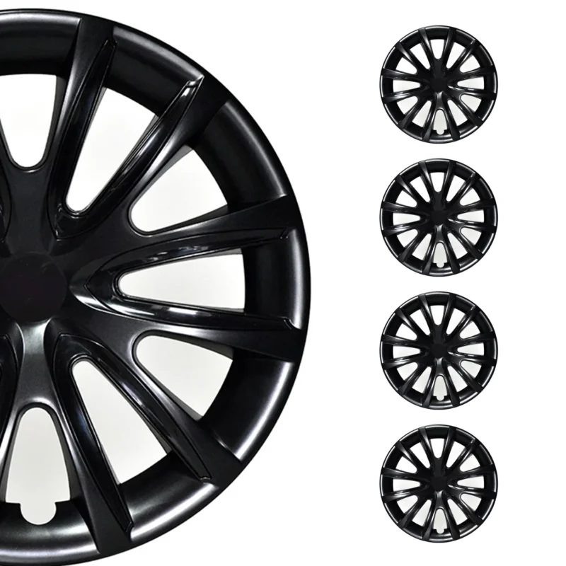 4x Radblenden Radkappen Radzierblenden für 16" Zoll Stahlfelgen Schwarz
