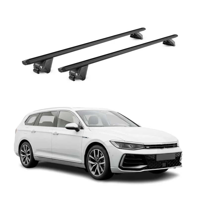 Dachträger für VW Passat B9 Variant 2024-2026 100kg Aluminium Schwarz 2 tlg ABE