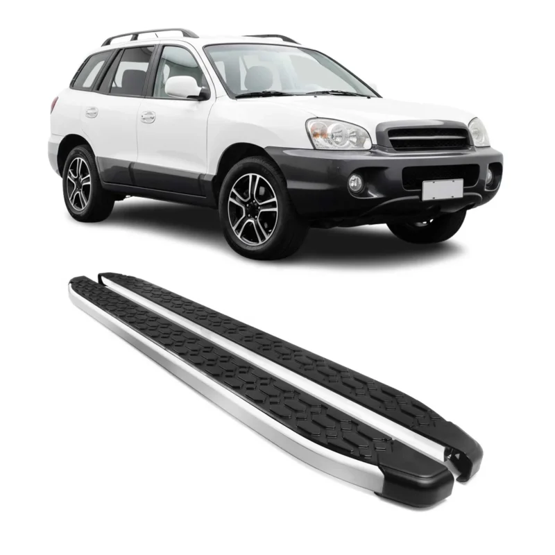 Alu Trittbretter Seitenschweller für Hyundai Santa Fe I 2001-2006 Schwarz Silber