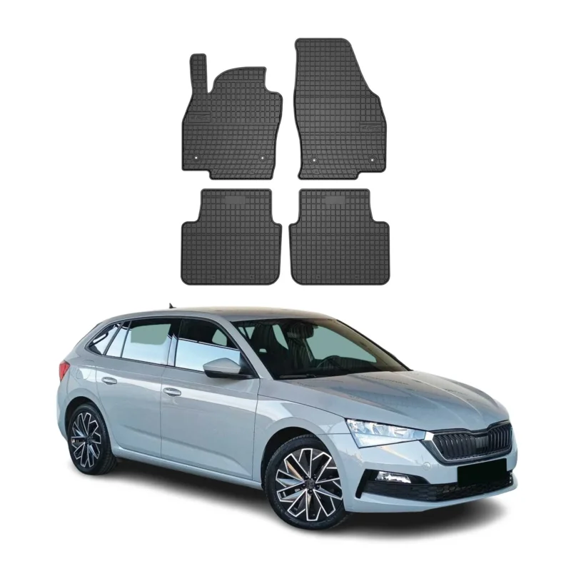 OMAC Gummi Fußmatten für Skoda Scala 2019-2026 Automatten Gummi Schwarz 4tlg