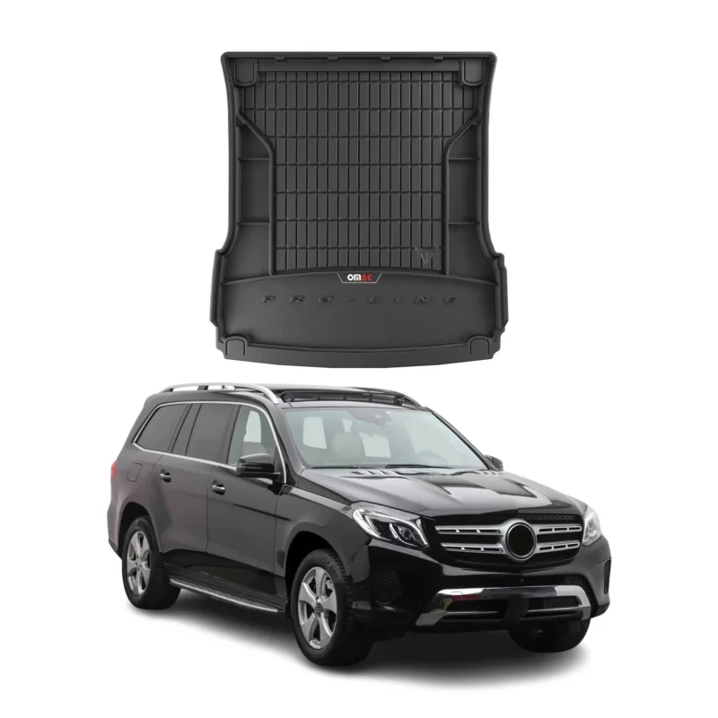OMAC Gummi Kofferraumwanne für Mercedes GLS 2015-2019 Klappbare 3.Reihe Schwarz