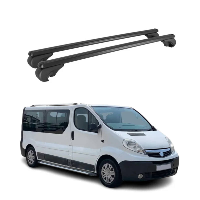 Dachträger Grundträger für Opel Vivaro A 2001-2014 TÜV Aluminium Schwarz 2tlg