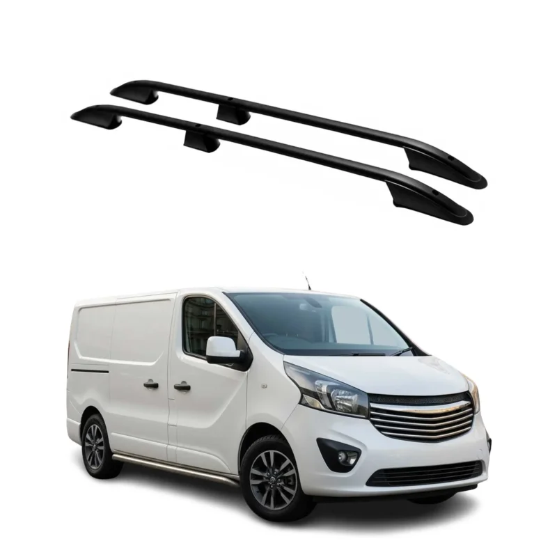 Dachreling Dachgepäckträger für Opel Vivaro B 2014-2019 Kurzer Alu Schwarz