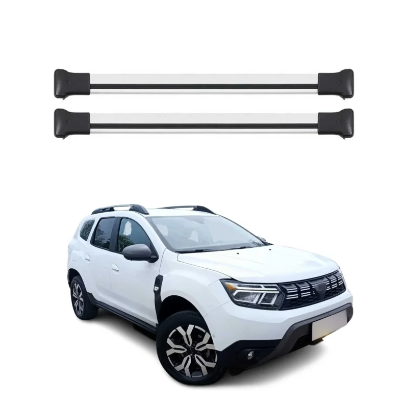 Dachträger Grundtäger für Dacia Duster mk3 2024-2026 75kg Aluminium Silber 2 tlg