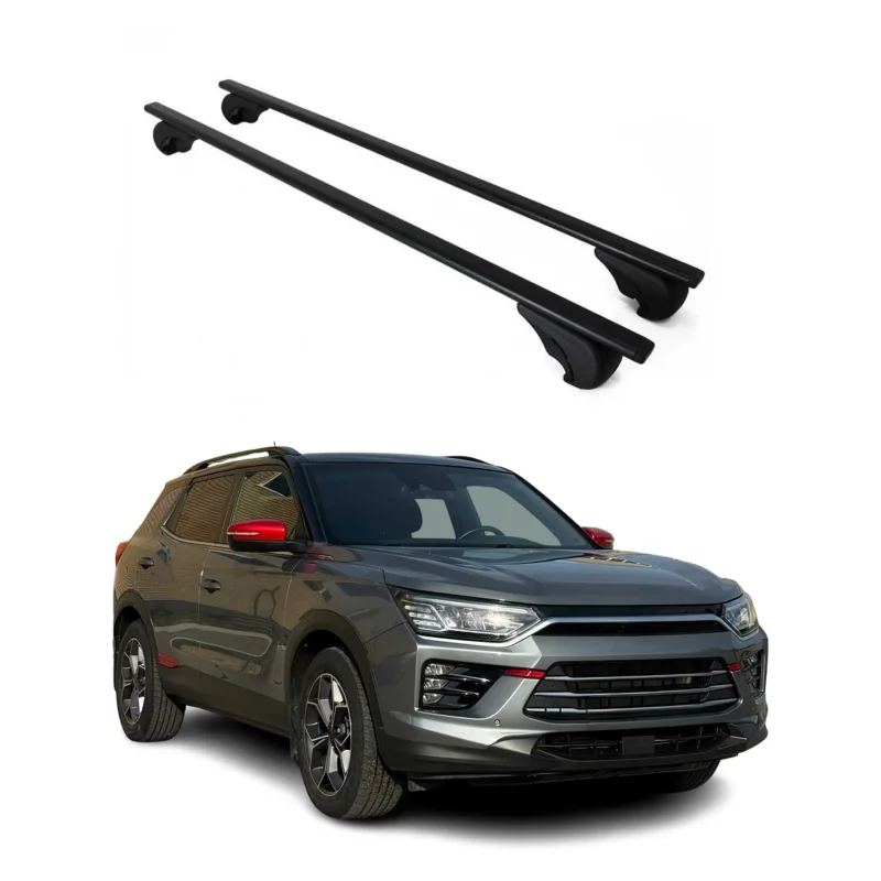 Dachträger Grundträger für Ssangyong Korando 2019-2026 75kg Stahl Schwarz 2 tlg
