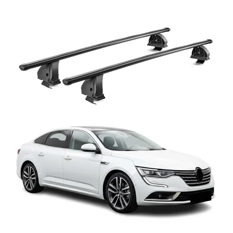 Stahl Dachträger für Renault Talisman Limo 2015-2022 TÜV 75 kg 2tlg Schwarz