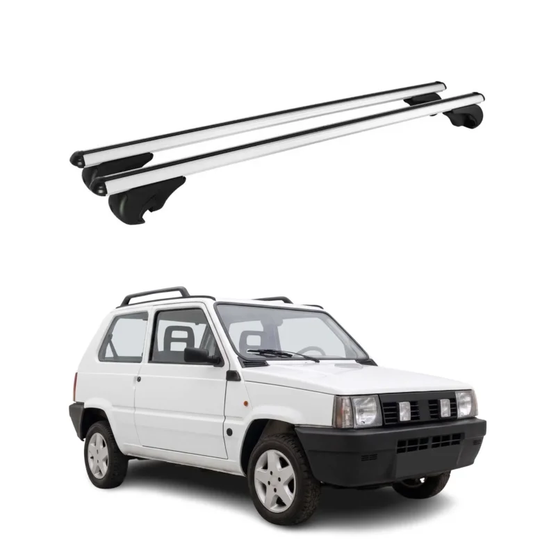 Dachträger Grundträger für Fiat Panda I Schrägheck 1980-2003 TÜV Alu Silber 2x