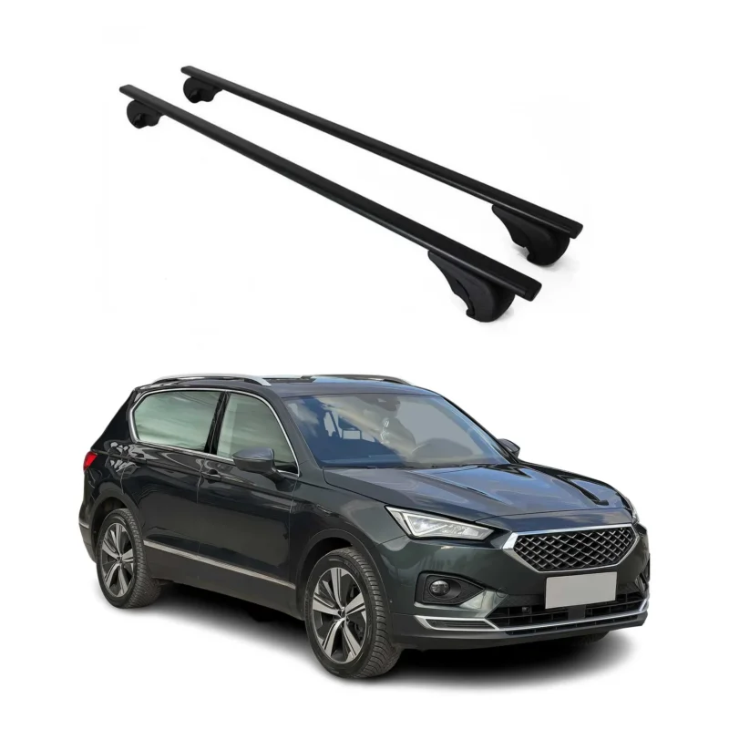 Dachträger Grundträger für Seat Tarraco 2018-2024 75kg Stahl Schwarz 2 tlg