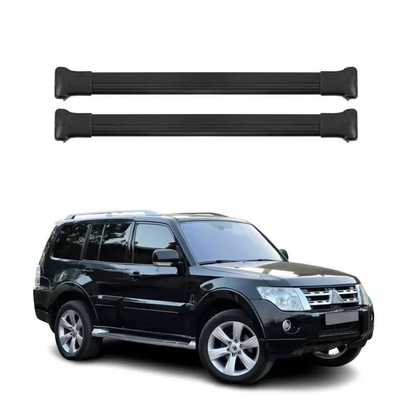 Dachträger Grundtäger für Mitsubishi Pajero III IV 1998-2021 75kg Alu Schwarz 2x